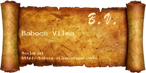 Babocs Vilma névjegykártya